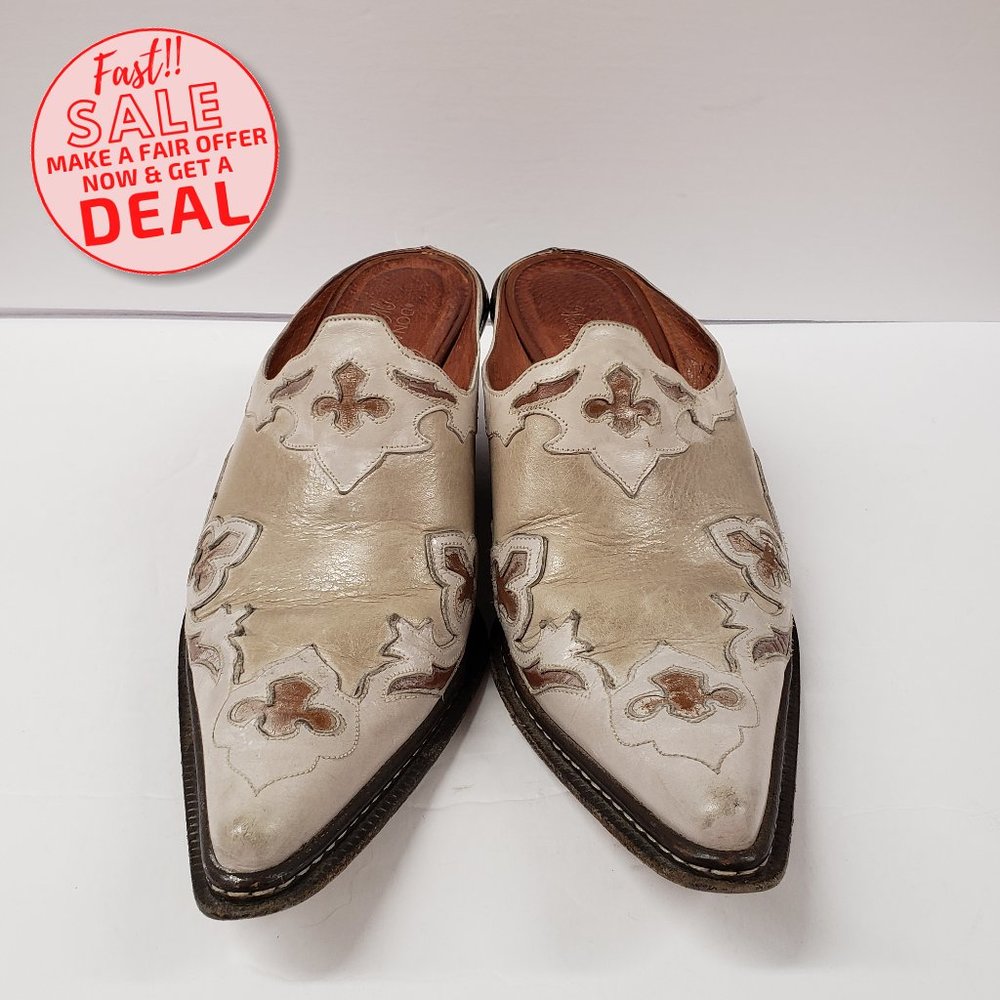 Donald J Pliner Leather Western Italian Mules